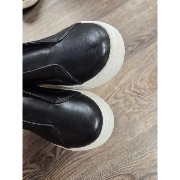 J/Slides Alara Leather Slip-On Platform Sneaker Black Shoes Size 7M - Image 6