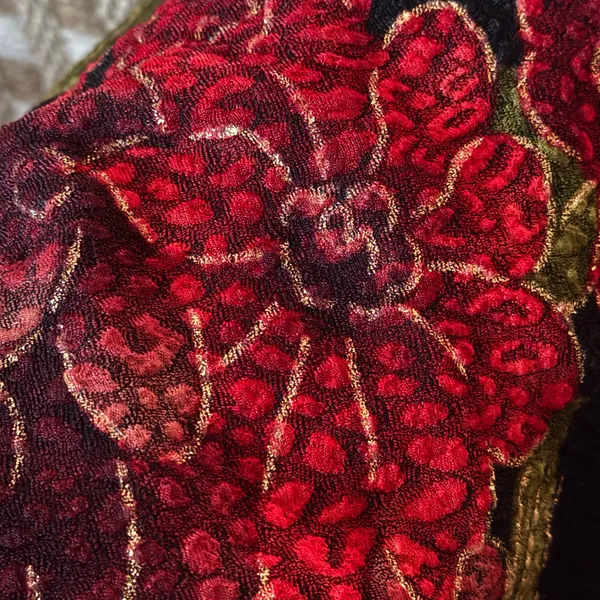 Dressbarn red floral open shirt jacket - Image 3