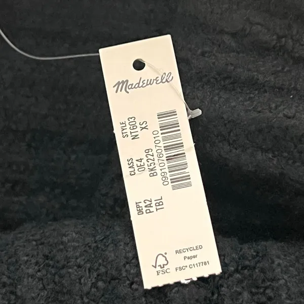NWT Madewell True Black Cotton-Blend Off-Shoulder Sweater Extra Small XS - Image 4