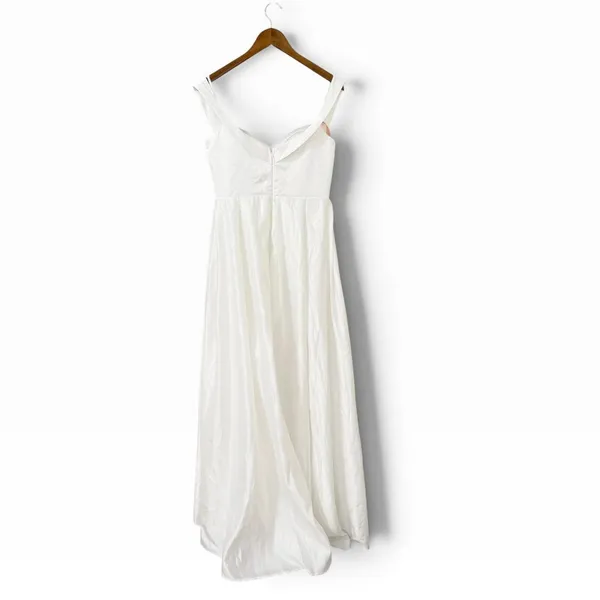 Lulus Extraordinary Vow White Off-the-Shoulder Maxi Dress with Pockets size L - Image 4