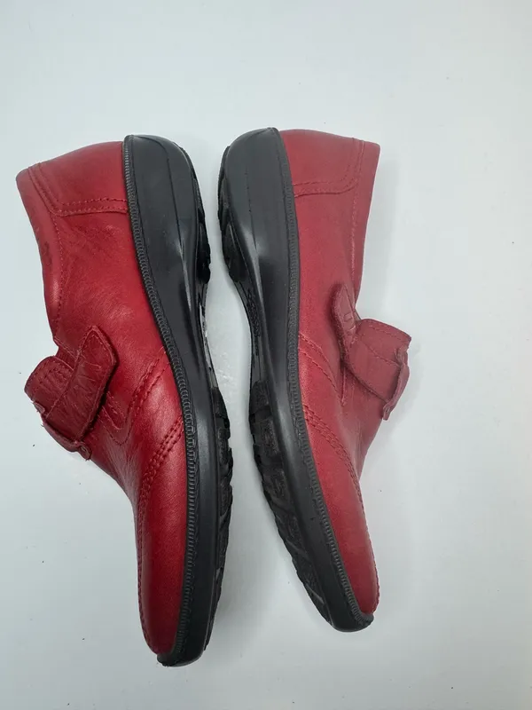 Hotter Francis Red Leather Loafers Size 9 - Image 6