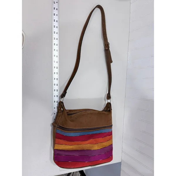 Cedano Guatemala Woven Stripe Leather Crossbody Bag‎ Boho Artisan Color - Image 15