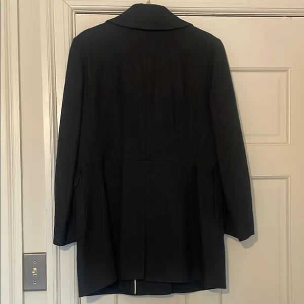 Banana Republic Navy Pea Coat Mid-Length Wool-Style - Image 3