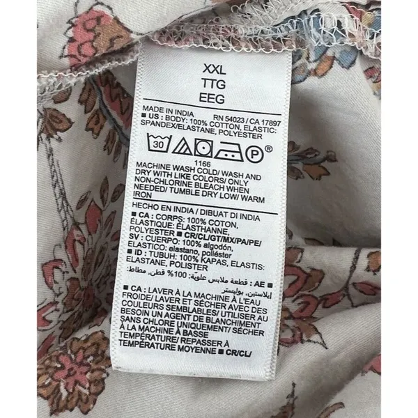 Old Navy Fit Flare Sleeveless Cotton-Poplin Smocked-Bodice Dress 2X Boho Beachy - Image 9