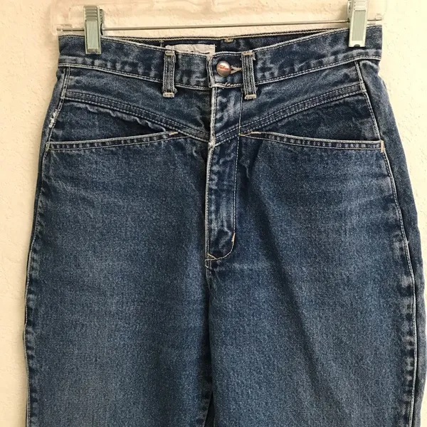 Vintage Taboo Retro high waisted high-rise tapered leg denim jeans 26*‎ - Image 3