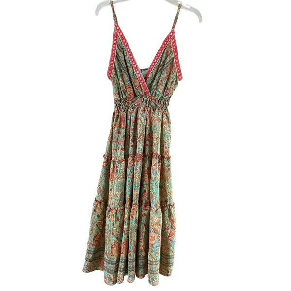 IAMGIA Paisley Mini Dress Green and Red - Image 2