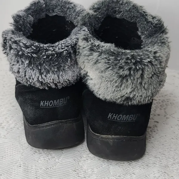 Khombu Jessica suede leather faux fur fall winter black boots sz 7 - Image 6