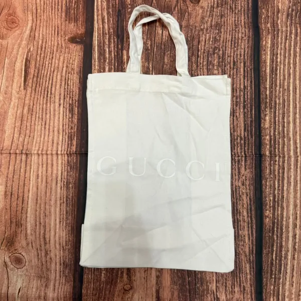 Gucci Tote Bag Unisex Medium White Logo Reusable Shopping Storage 14x10 - Image 2