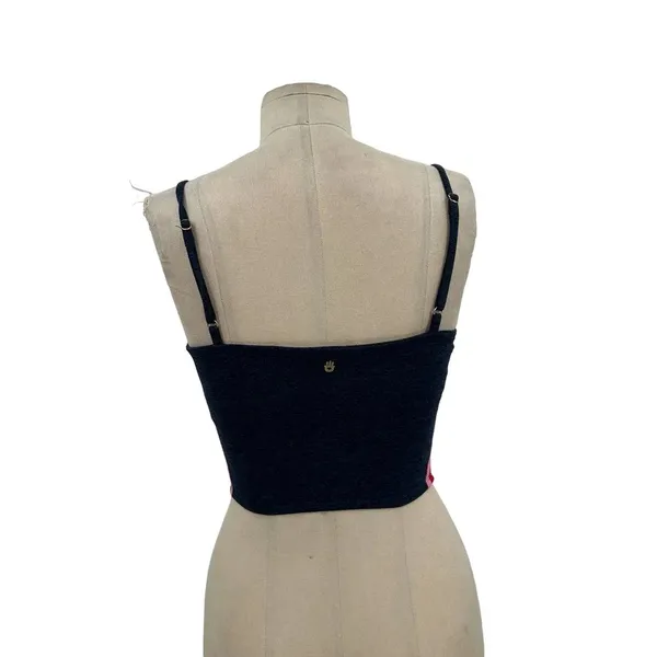 Spiritual Gangster Practice Cami‎ Navy Blue Side Stripe Crop Top Size Small - Image 6