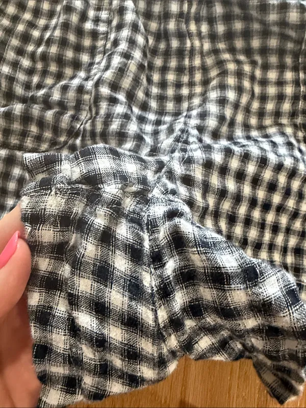 Quince 100% European Linen Shorts Classic Mini Gingham Sz XL - Image 3