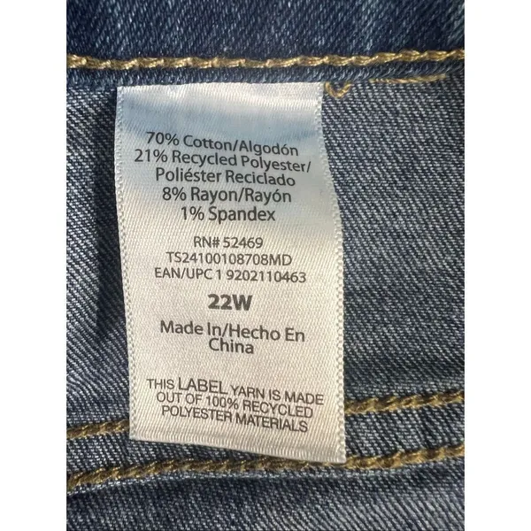 Terra & Sky Blue Denim High-Ruse Women Bermuda Plus Size 22W Cotton Stretch - Image 10
