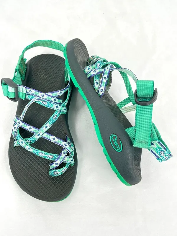Chaco ZX/2 Classic Mint Green Purple Geo Pattern Strappy Hiking Sandals Size 7 - Image 8