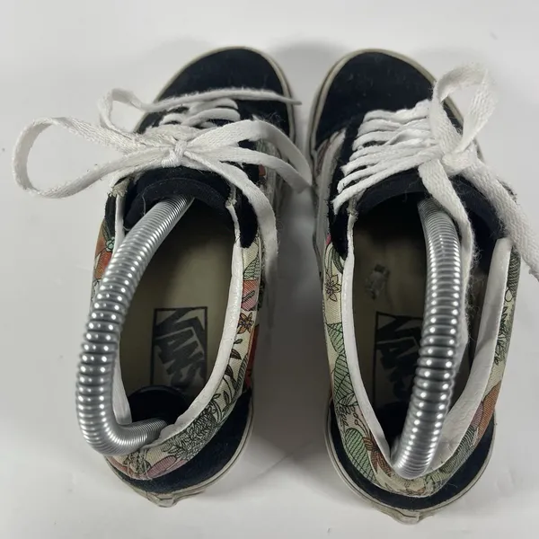 Vans Old Skool Floral Tropical Black Suede Canvas Sneakers Women's 5 / Men's 3.5 - Image 6