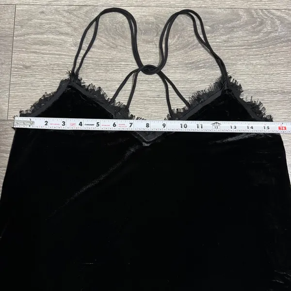Abercrombie & Fitch Black Y2K Velvet Lace Trim Cami Tank Whimsigoth‎ Top Women S - Image 7