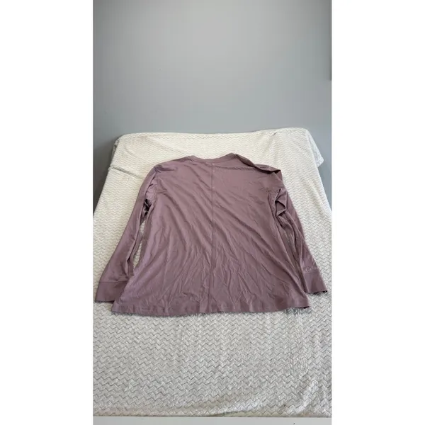 Lululemon Womens Long Sleeve Crew Neck Activewear Top Purple Mauve Size 10 - Image 2