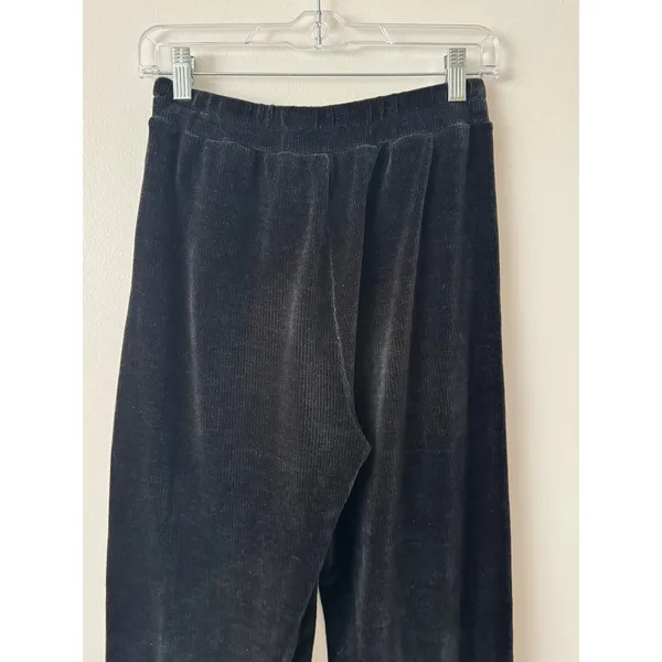Alo Yoga S Chenille High-Waist Wide Leg Chalet Pant in Black - Image 7