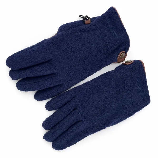 Hotfingers Fleece Gloves Mens OS Navy Blue‎ Leather Trim Gorpcore Winter - Image 2