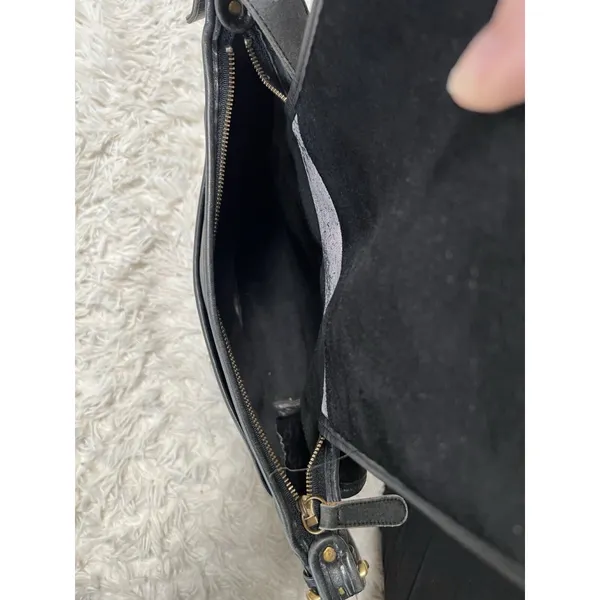 Vintage 90’s Coach Black Flap Leather‎ Bag Made In USA Y2K - Image 5