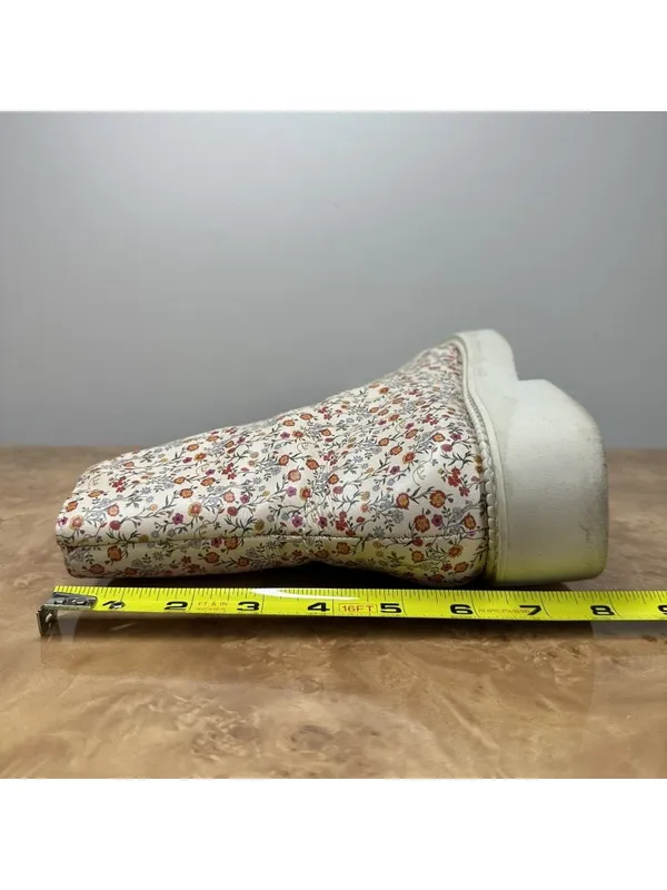 Schutz McKenzie Floral Leather Combat Boots Womens 8B Cream Lace Up Cottagecore - Image 10