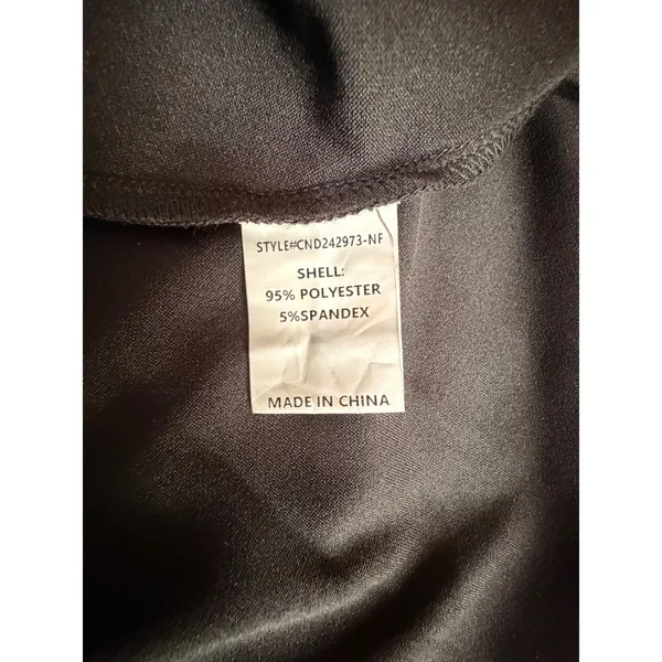 Melloday NWT Black Ruched Asymmetric Midi Dress Contrast Trim VNeck Sleeveless S - Image 7
