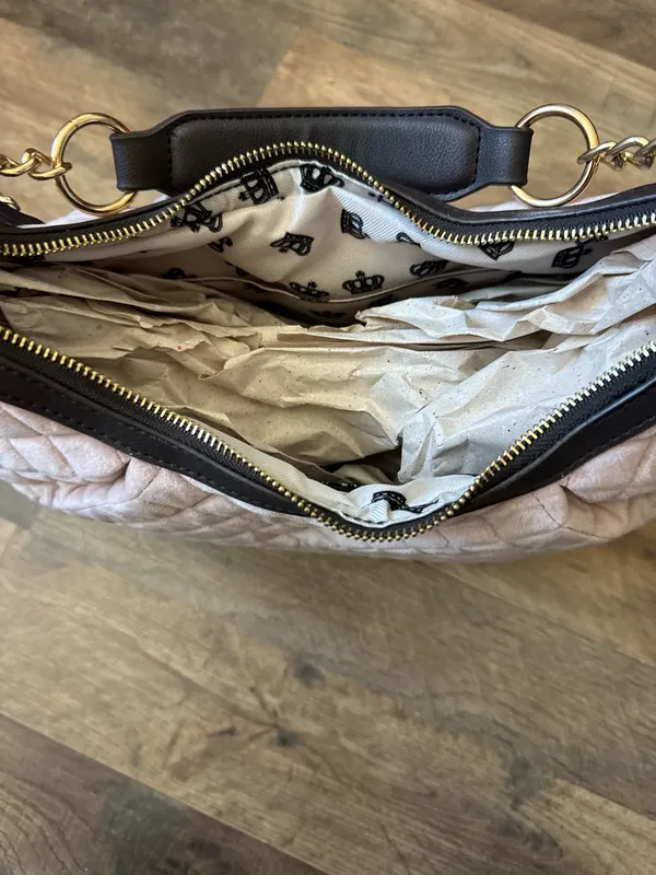 NWT Juicy Couture Blush Pink Quilted Velour Hobo Shoulder Bag Y2K - Image 9