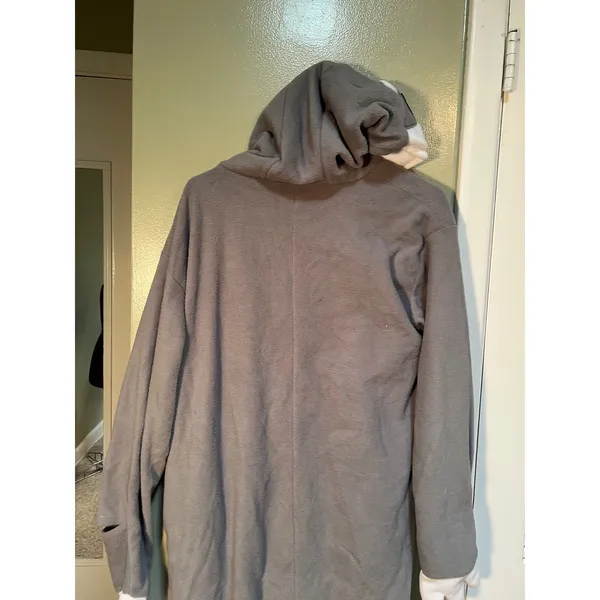 Unisex Adult Sz Small Gray Sloth Cosplay One Piece Pajamas Costume Snap Up Long - Image 9