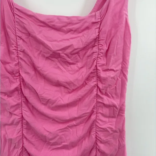 Aritzia Wilfred Pink Mini Ruched Party Rushing Lydia Barbie Dress Size Xs - Image 6