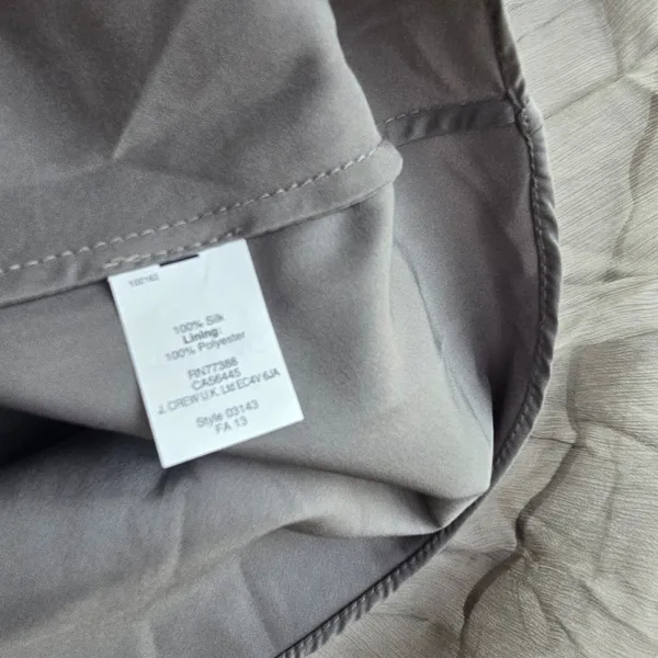 J. Crew NWT 47S Nadia Strapless Silk Chiffon‎ Dress Graphite Grey Notched Size 0 - Image 5