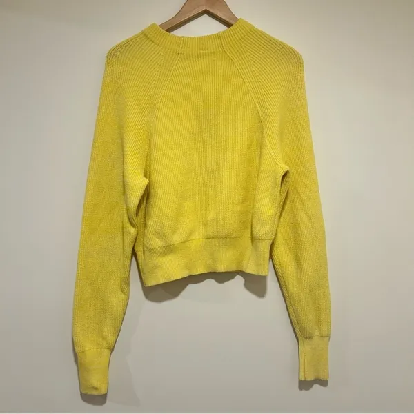 Free People Too Good Sunny Yellow Knit Pullover Sweater Size Small - Image 5