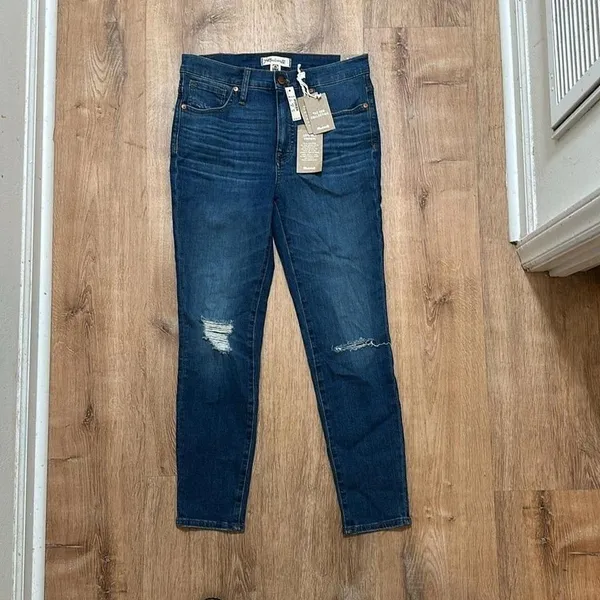 MADEWELL | NWT 9" Delmar Wash Eco Edition High-Rise‎ Skinny Crop Jeans, 28 - Image 4