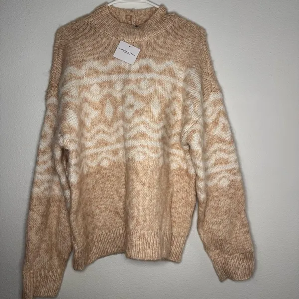 American Eagle Fair Isle Mocknexk Holiday Knit Sweater - Image 2