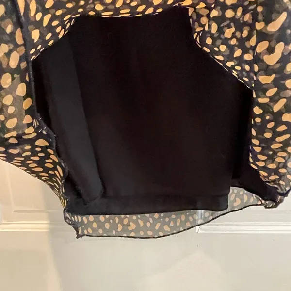 Urban Outfitters V-Neck Flutter Sleeve Leopard‎ Dress Brown Black Size Small NWT - Image 4