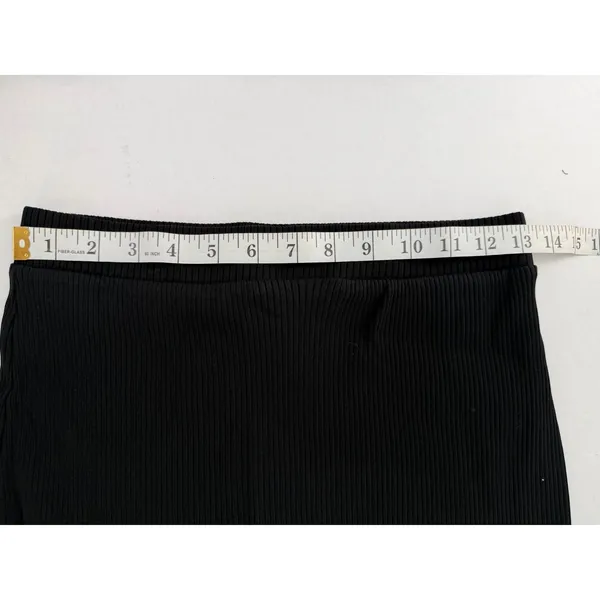 Miss Selfridge Black Ribbed Maxi Skirt Sz 6 Stretch Flare Witchy Grunge 90s Goth - Image 6