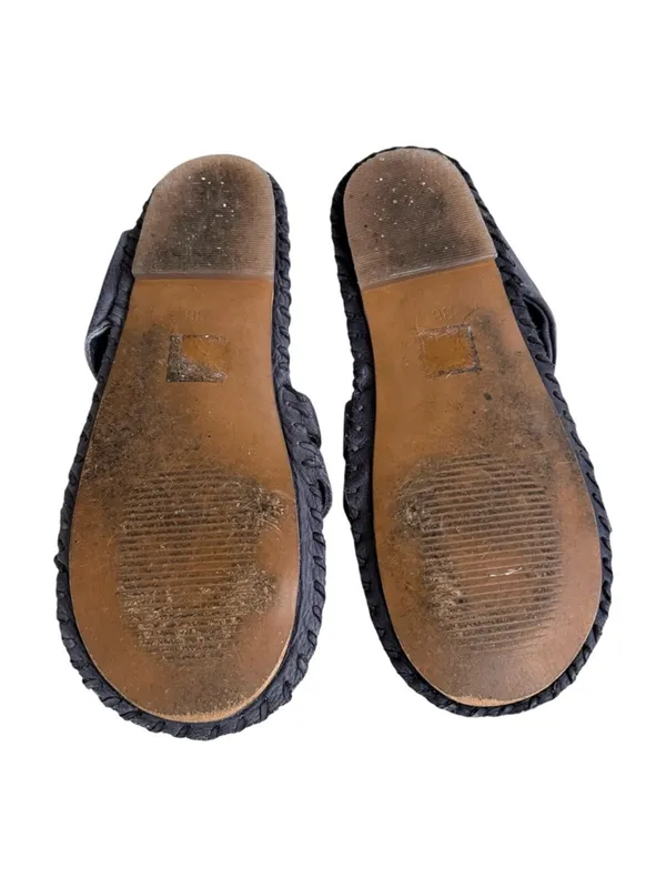 Free People Leather Bailey Slip-On Sandals Navy Size 7.5 - Image 7