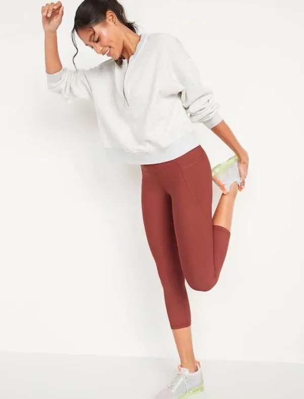 Old Navy Powersoft High Waisted Side Pocket Crop Leggings NWT Size Small - Image 3