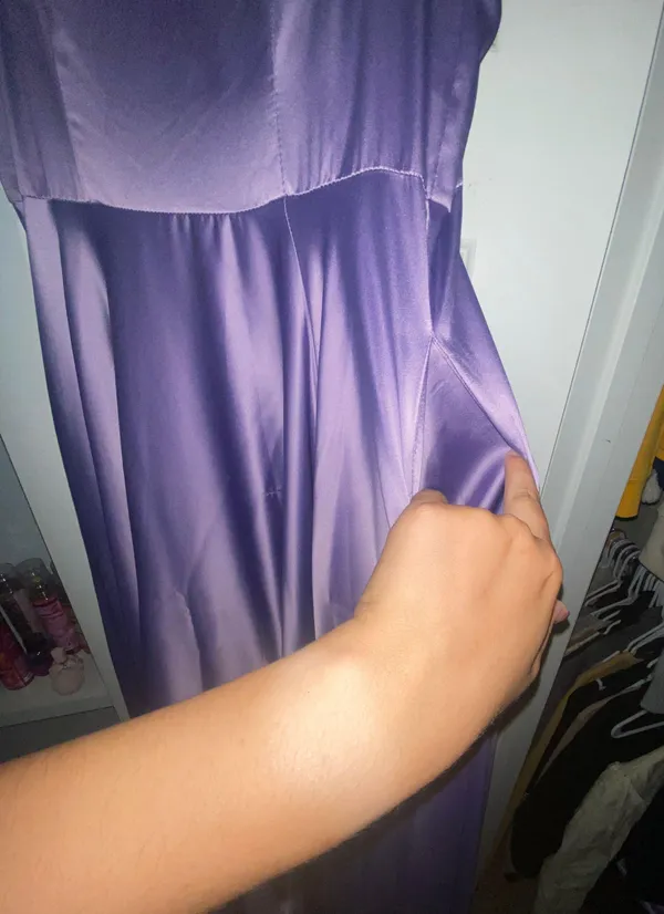 B Darlin Purple Satin Prom Dress - Image 7