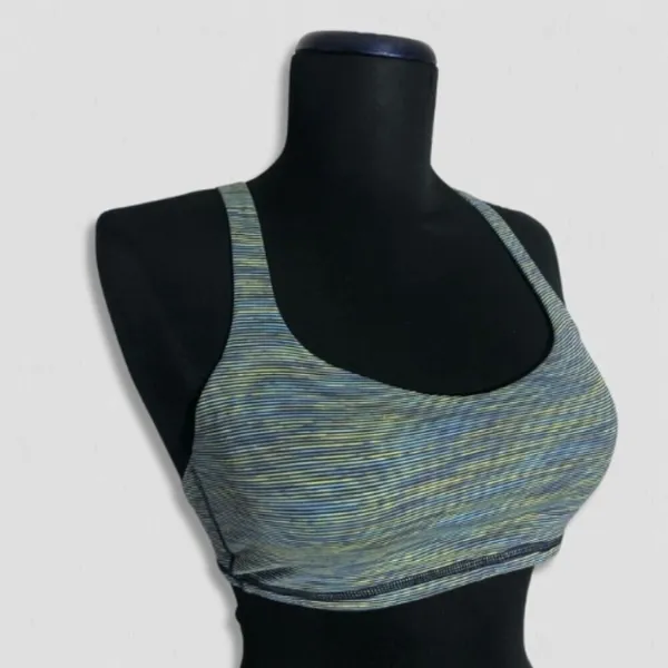 Lululemon Free to Be Bra Wild Sports Padded Strappy Blue Yellow Extra Small - Image 3