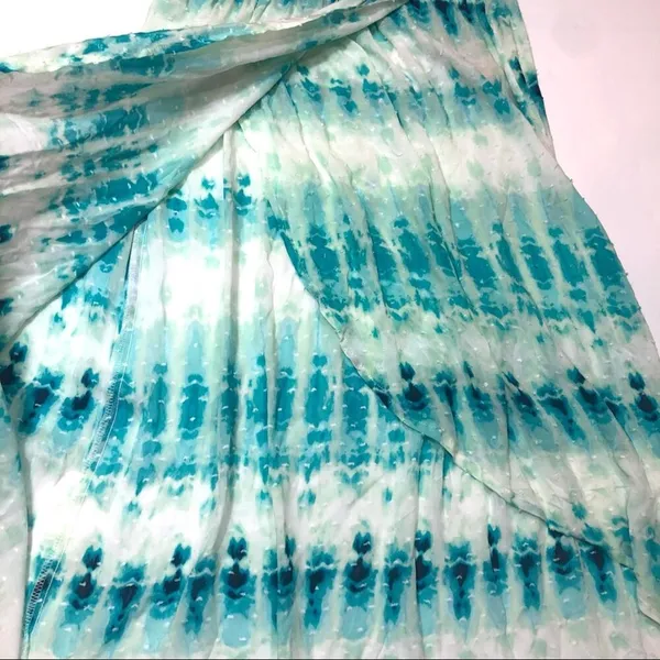 J Valdi TURQUOISE Tie-Dyed Swim Cover-up Skirt Medium - Image 4