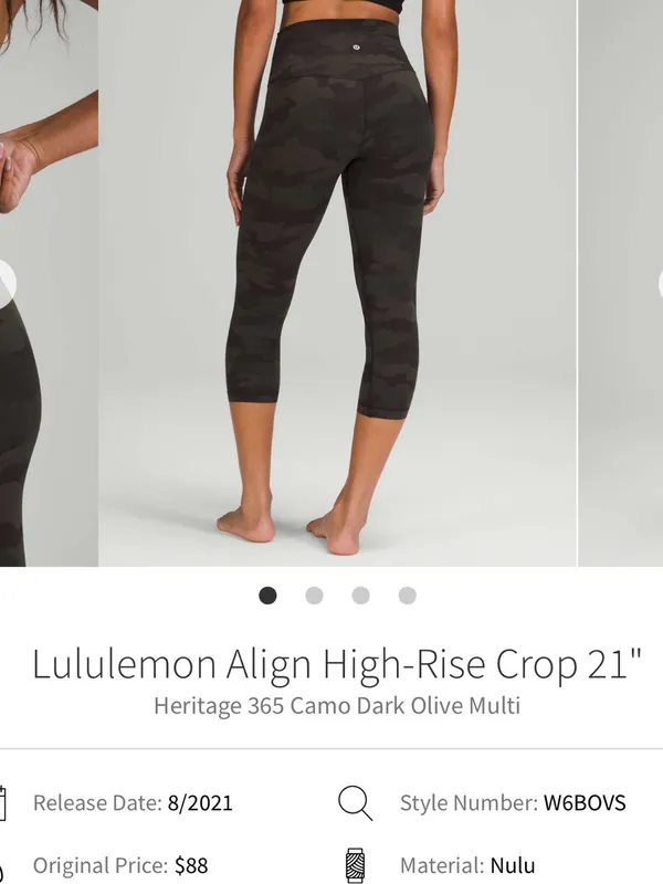 Lululemon Align High-Rise Crop 21” Heritage Camo Size 6 - Image 2