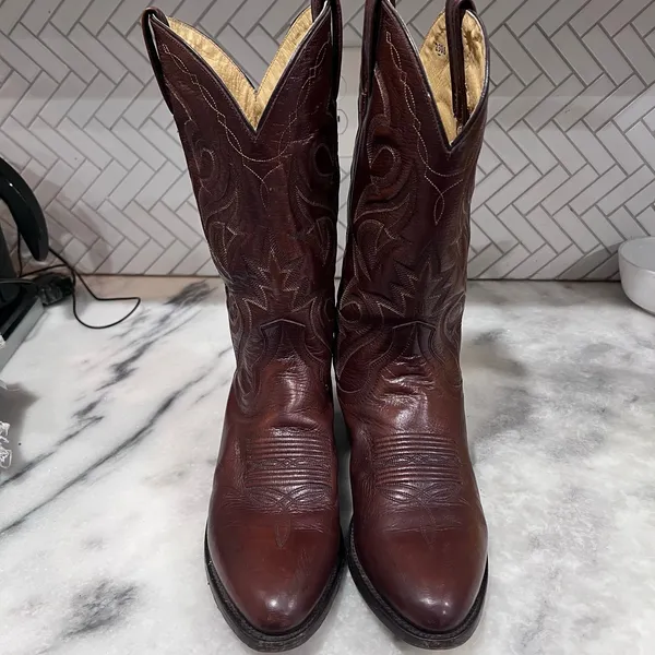 Dan Post Men’s Cowboy Boots DP2111R Leather Western Brown Size 9D Made in Mexico - Image 6