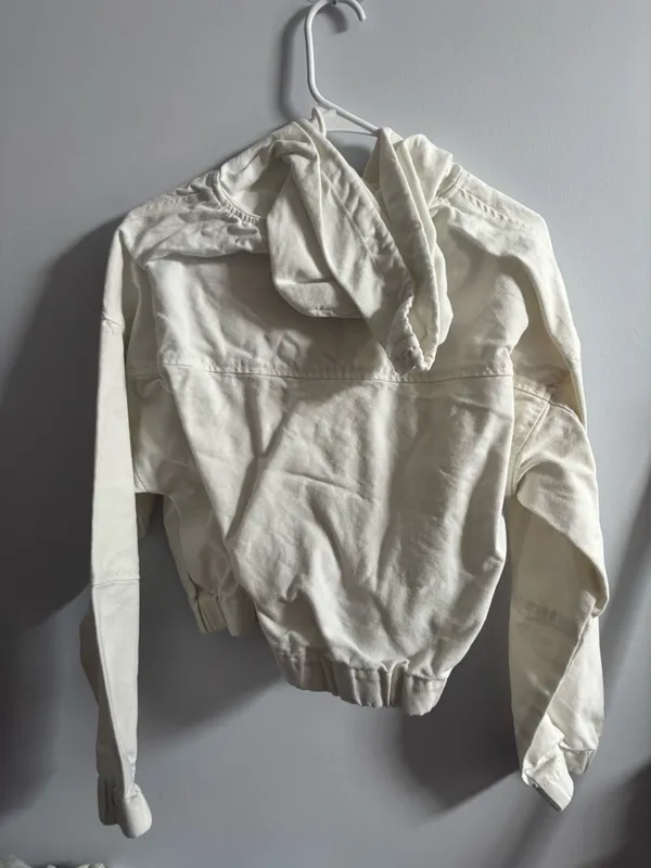 White Jean Jacket Forever 21 Cropped - Image 2