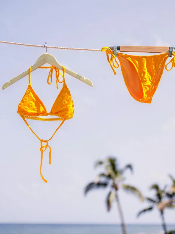 Hurley Marigold Textured Tie-Side Triangle Bikini - Image 2