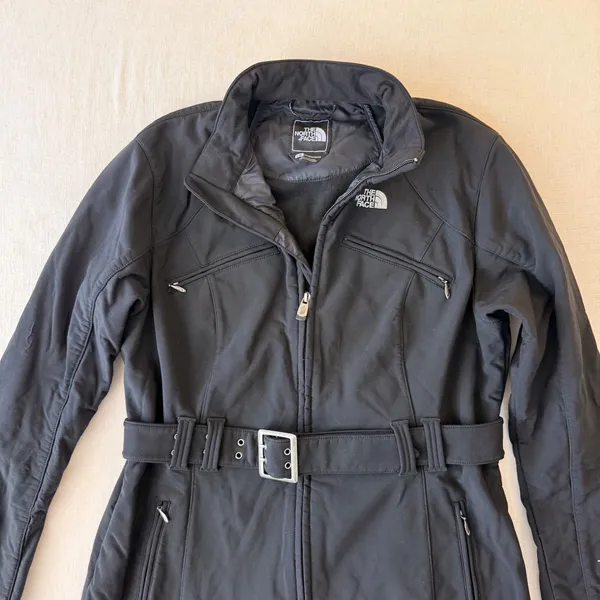 The North Face Apex Belted Softshell Trench Coat Jacket Womens Large Black - Image 10