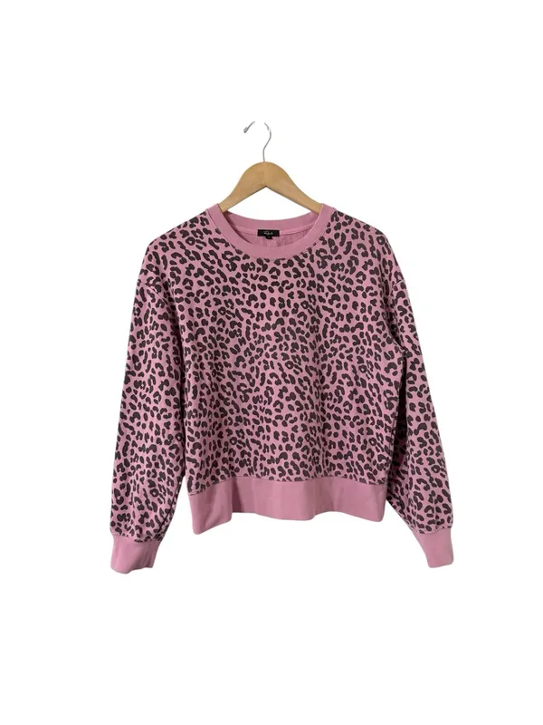 RAILS Cheetah Leopard Pink Jaguar Animal Print Sweatshirt Crew Pullover Top - Image 2