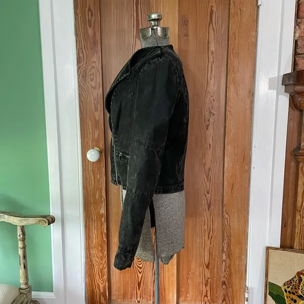 Blanc Noir BNCI Faux Leather Asymmetrical Zip Sleeve Moto Jacket Sz L 💚🎀 - Image 7