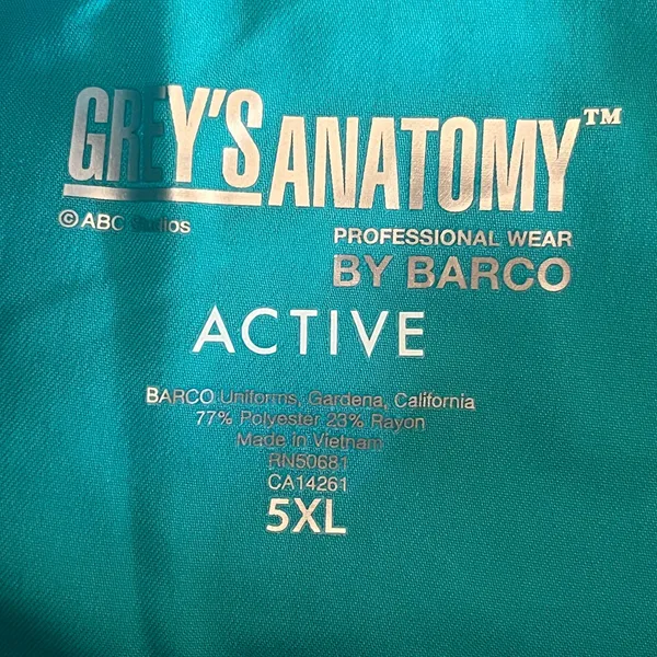 Grey’s Anatomy Active Barco Women’s Teal Scrub Pants Drawstring‎ Pockets 5XL - Image 3