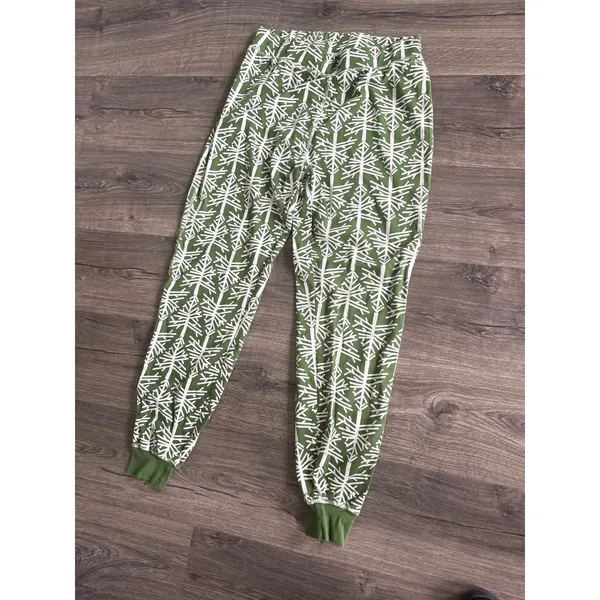 Pact Organic Cotton Pajama Set Green White Tree Print Large Womens Loungewear - Image 5