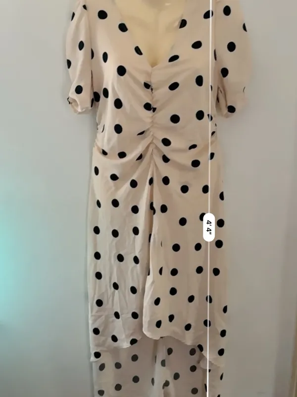 a new day Cream Maxi Dress with Black Polka Dots - Image 5