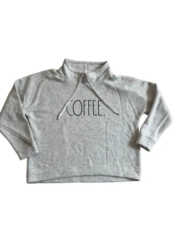 Rae Dunn Coffee Sweatshirt Size L Grey Graphic Crewneck Pullover - Image 8