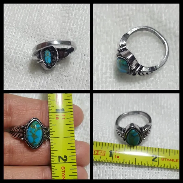 Antique silver Turquoise Ring size - Image 3